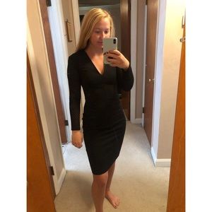 Gianni Bini Long Sleeve Black Fitted Dress